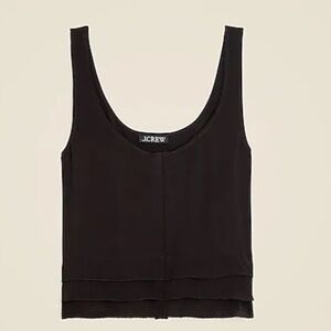 NWT! J. Crew Black Layered Tank Top. Drapey tiered top in crepe de chine.